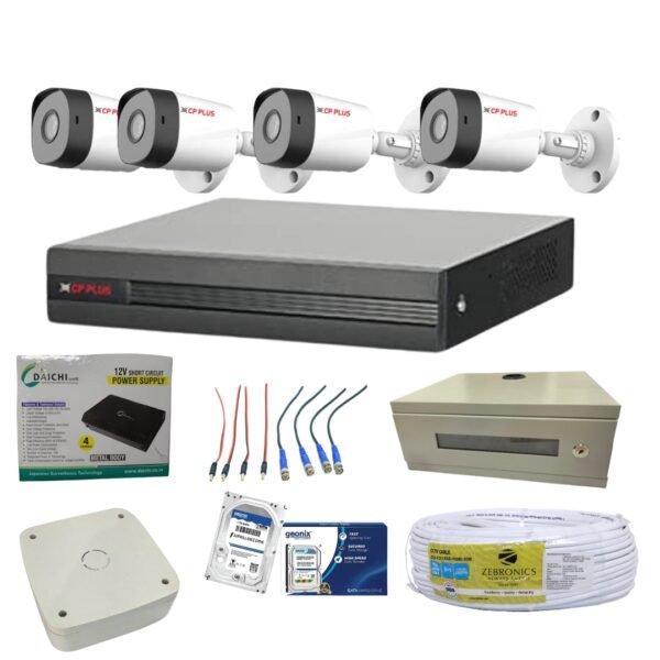 CP PLUS 2.4MP 4 HD BULLET ECO AUDIO CAMERA SETUP/COMBO