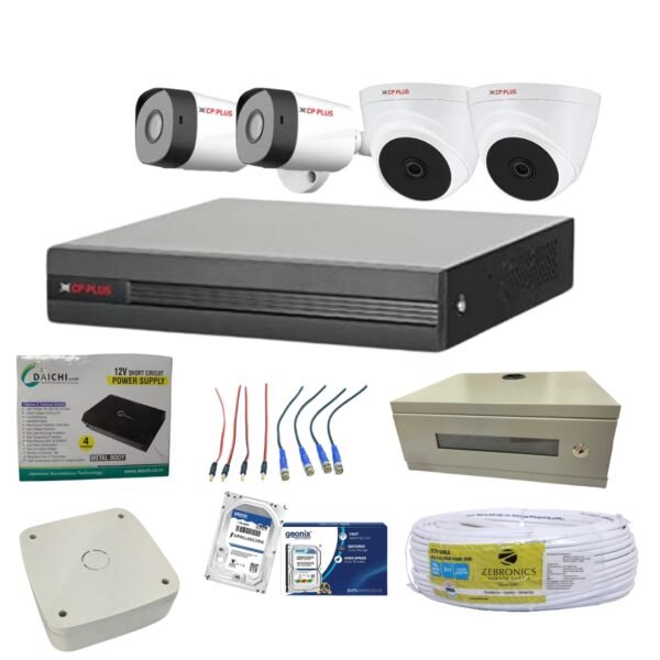 CP PLUS 2.4MP 2HD DOME & 2HD BULLET ECO AUDIO CAMERA SETUP/COMBO